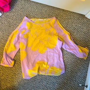 Purple and yellow follower blouse